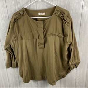 3/$20 Madewell Army Green Blouse Size Large